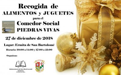 Recogida de Alimentos y Juguetes para el Comedor Social Piedras Vivas